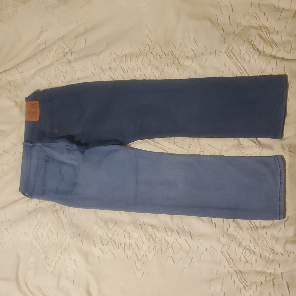 Levi's Two-Tone Split Color Block Indigo 514 Straight Jeans